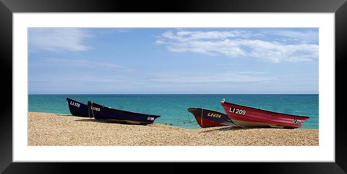 4 Boats in colour Framed Mounted Print by Donna Collett