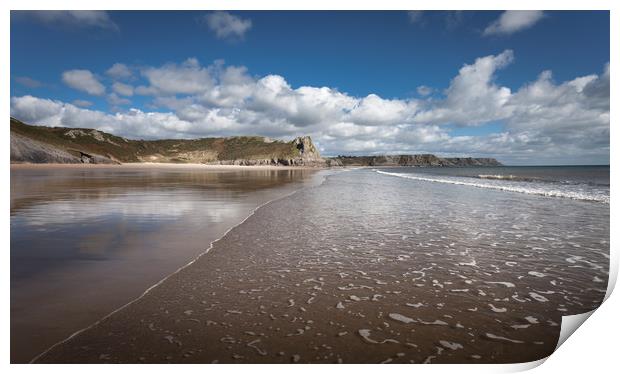 Low tide at the Great Tor Print by Leighton Collins