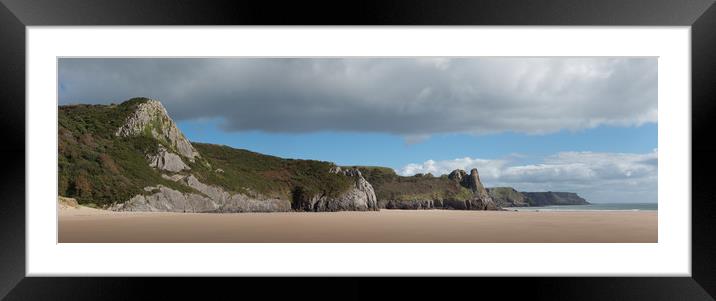 South Gower cliffs Framed Mounted Print by Leighton Collins
