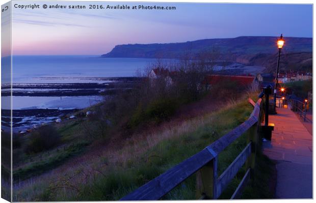 SUN UP WITH LIGHTS Canvas Print by andrew saxton