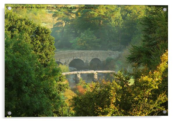 THE CLAPPER BRIDGE Acrylic by andrew saxton