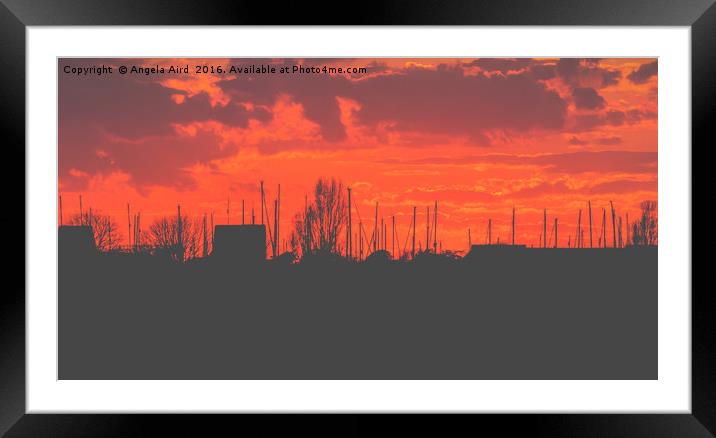 Fiery Sunset Framed Mounted Print by Angela Aird