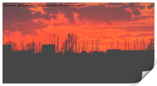 Fiery Sunset Print by Angela Aird