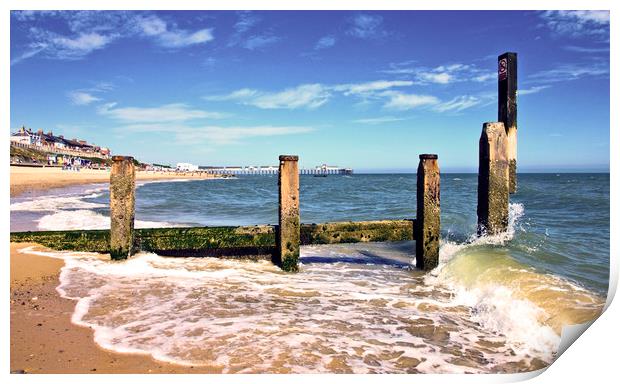 Southwold Breakers Print by Darren Burroughs