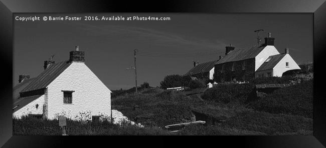 Abereiddy Cottages Framed Print by Barrie Foster