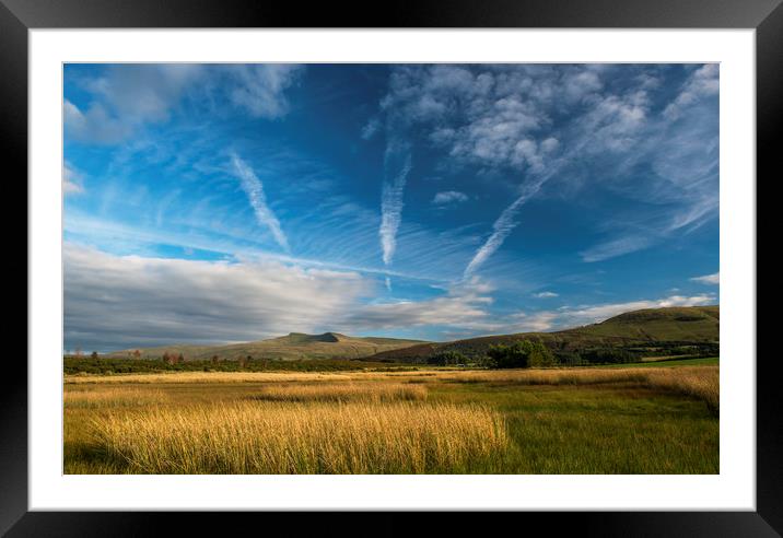 Pen y Fan under mixed skies Brecon Beacons Nationa Framed Mounted Print by Nick Jenkins