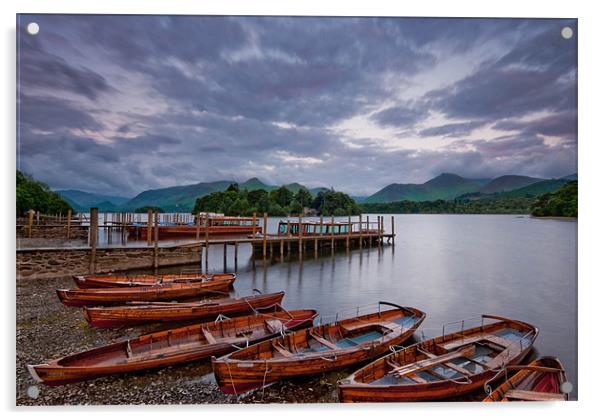 Landing Stages At Derwent Water, Lake District. Acrylic by Martin Appleby