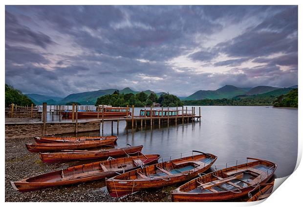 Landing Stages At Derwent Water, Lake District. Print by Martin Appleby