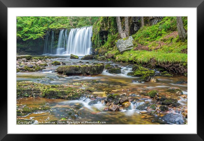 Upper Ddwli Waterfall Vale of Neath Framed Mounted Print by Nick Jenkins