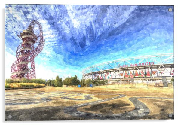 West Ham FC Stadium London Art Acrylic by David Pyatt