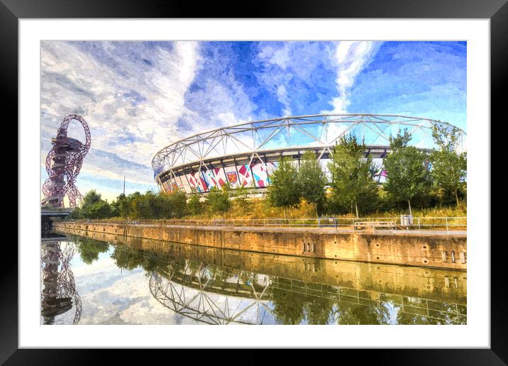 West Ham FC Stadium And The Arcelormittal Orbit Ar Framed Mounted Print by David Pyatt