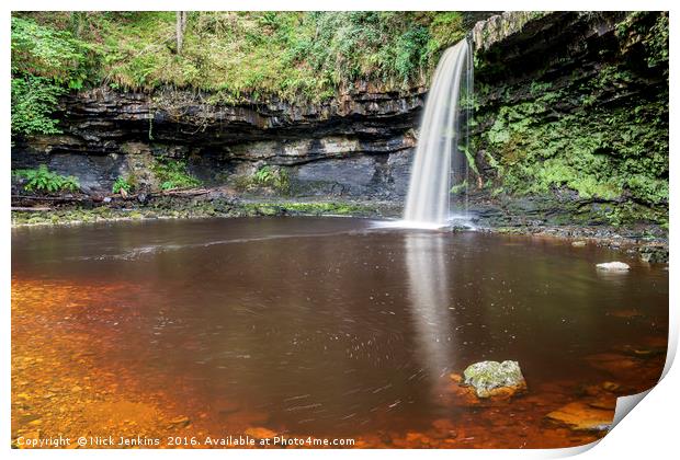 Scwd Gwladys Waterfall Vale of Neath South Wales Print by Nick Jenkins