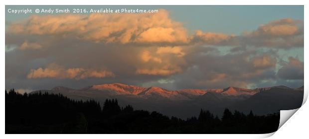 Sunset over the Nevis Range           Print by Andy Smith