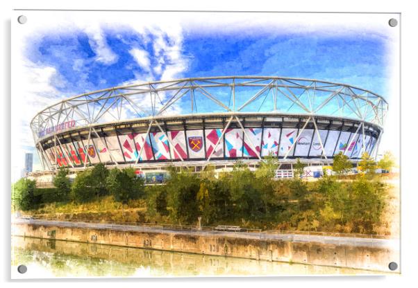 West Ham Olympic Stadium London Art Acrylic by David Pyatt