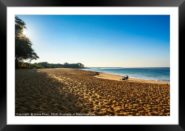 The famous and pristine Big Beach in Maui. Framed Mounted Print by Jamie Pham