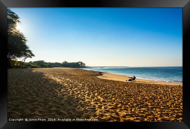 The famous and pristine Big Beach in Maui. Framed Print by Jamie Pham