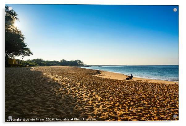 The famous and pristine Big Beach in Maui. Acrylic by Jamie Pham