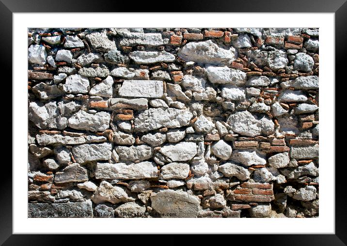 Wall of stone,brick, tile. Framed Mounted Print by Igor Krylov