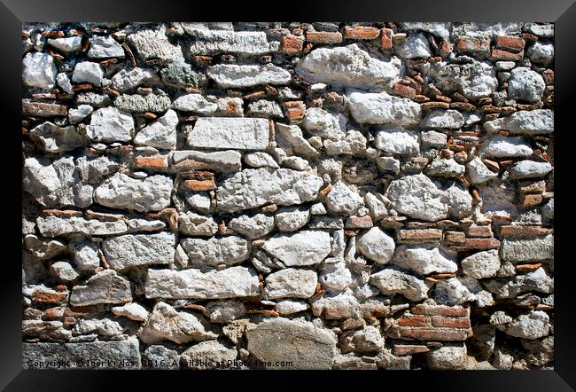 Wall of stone,brick, tile. Framed Print by Igor Krylov