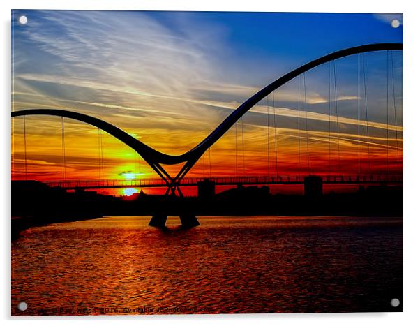 Infinity Bridge Sunset  Acrylic by Paul Welsh
