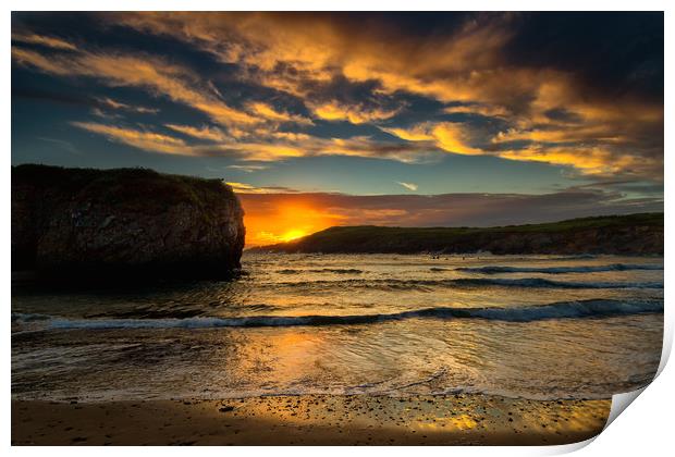 Anglesey sunset at Cable bay Print by Rob Lester