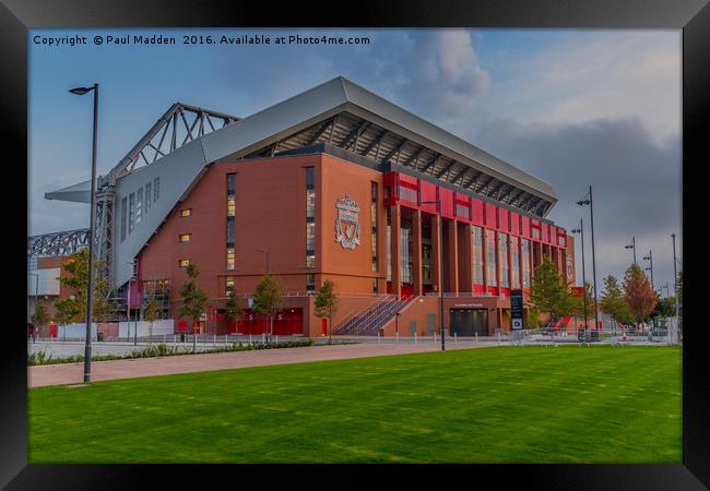 Anfield - The New Main Stand Framed Print by Paul Madden