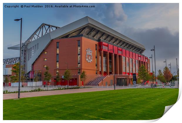 Anfield - The New Main Stand Print by Paul Madden