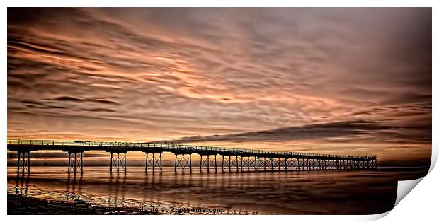 Saltburn Pier - the first and last on the NE coast Print by Paul Welsh