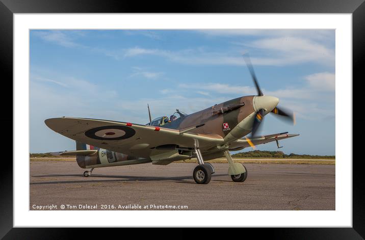 Taxiing Spitfire Framed Mounted Print by Tom Dolezal