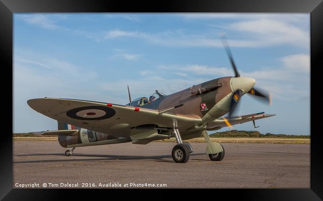 Taxiing Spitfire Framed Print by Tom Dolezal