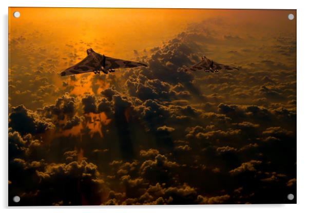 Vulcan bomber sunset Acrylic by Oxon Images