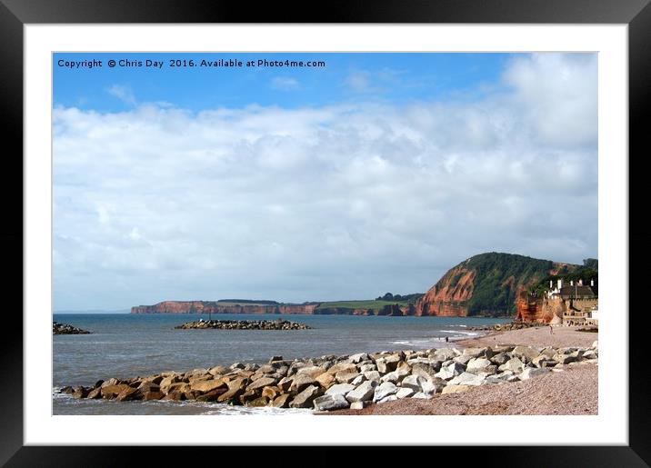Sidmouth Beach Framed Mounted Print by Chris Day