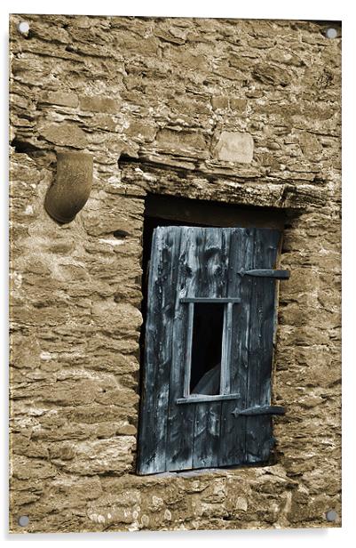 Old barn window Acrylic by Alexia Miles