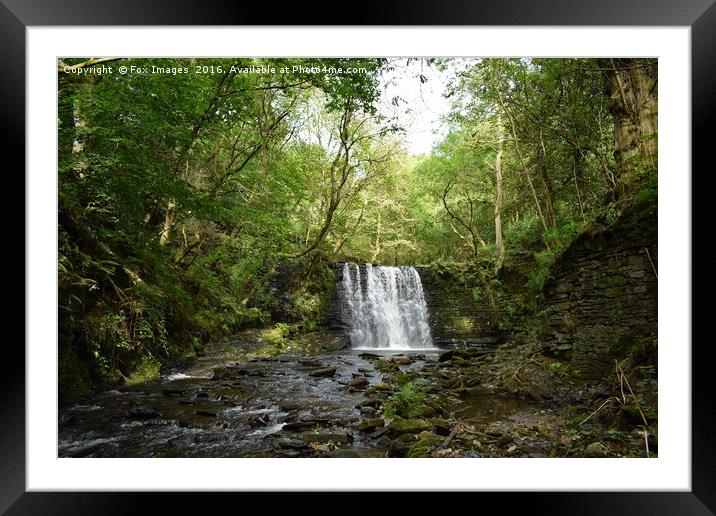 Ashworth valley waterfall Framed Mounted Print by Derrick Fox Lomax