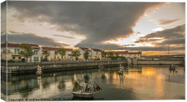 Thr Fleet at sunset Canvas Print by andrew blakey