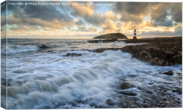 Penmon Lighthouse with Puffin Island Anglesey Canvas Print by Phil Durkin DPAGB BPE4