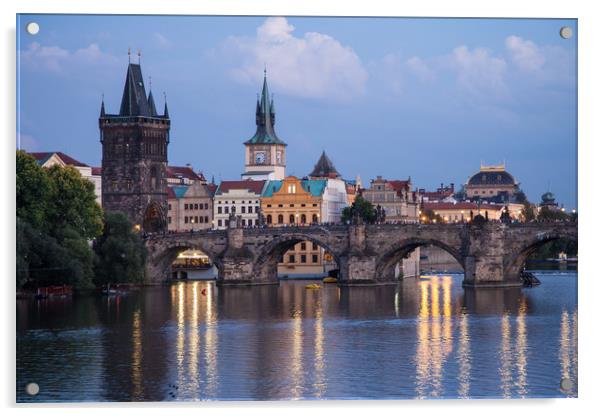 Prague Evening Acrylic by James Buckle