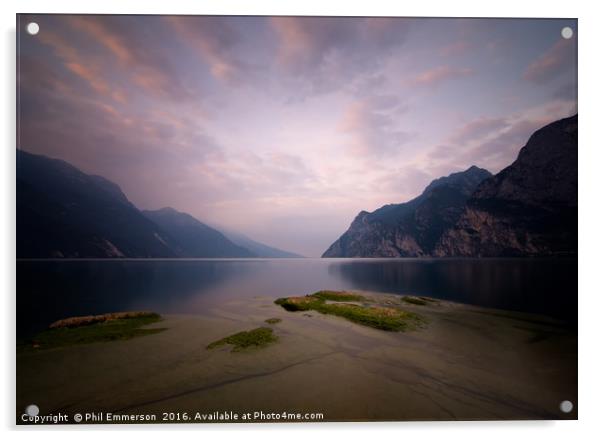 Lake Garda Sunrise Acrylic by Phil Emmerson