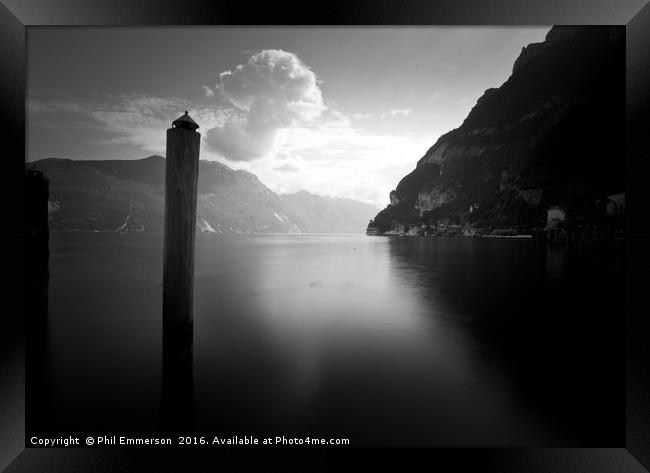Lake Garda Mono Framed Print by Phil Emmerson
