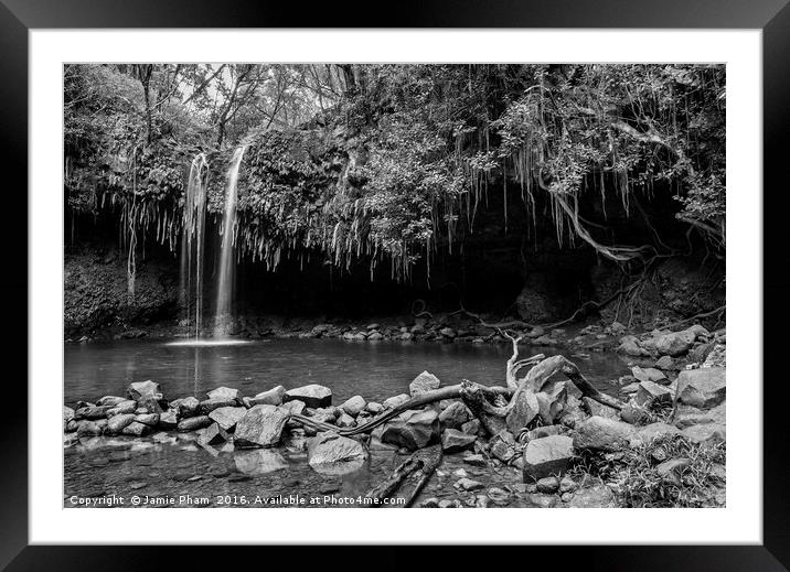 The beautiful and magical Twin Falls along the Roa Framed Mounted Print by Jamie Pham