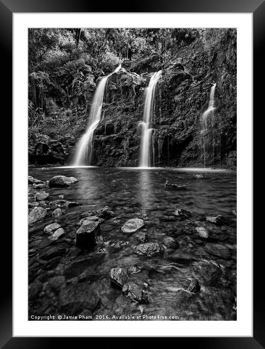 The stunningly beautiful Upper Waikani Falls Framed Mounted Print by Jamie Pham