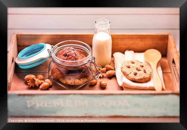 cookies and milk Framed Print by Silvio Schoisswohl