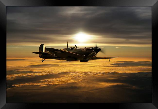 Spitfire In The Sun Framed Print by J Biggadike