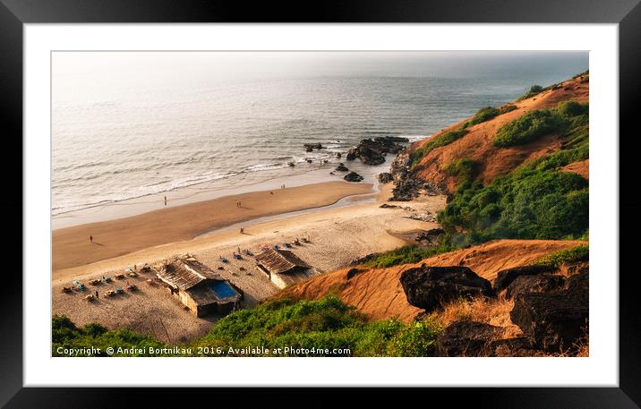Chapora beach close to Vagator. North Goa, India Framed Mounted Print by Andrei Bortnikau