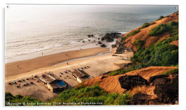 Chapora beach close to Vagator. North Goa, India Acrylic by Andrei Bortnikau