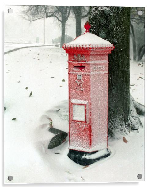 Buxton in the snow Acrylic by geoff shoults