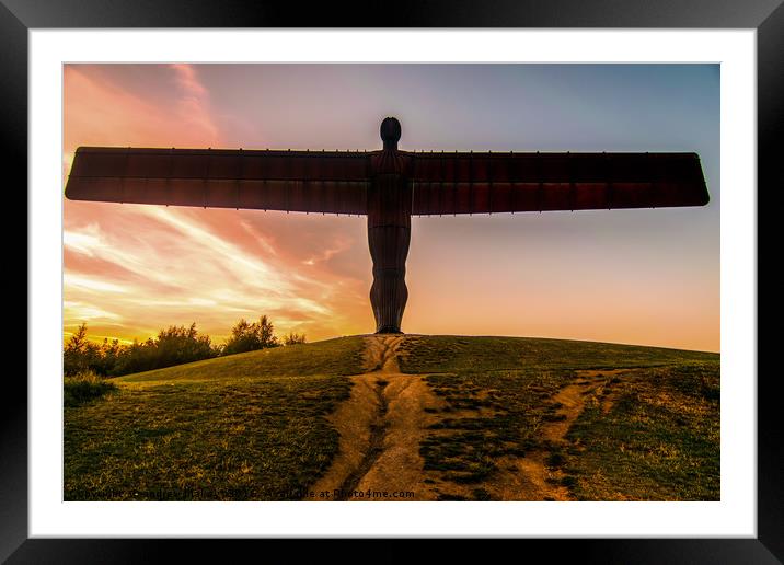 Magnificent Angel at Sunset Framed Mounted Print by andrew blakey