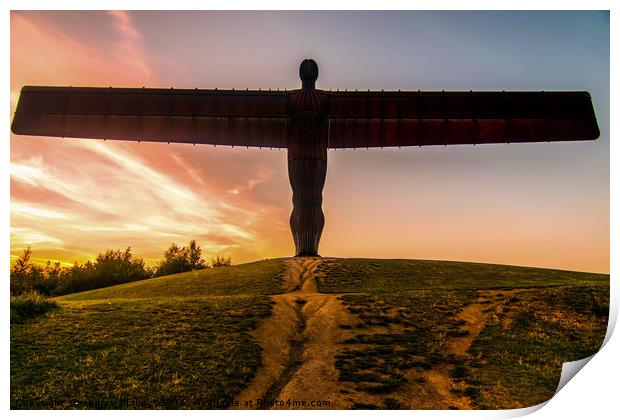 Magnificent Angel at Sunset Print by andrew blakey