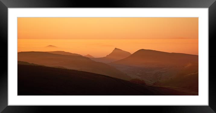 Towards Chrome Hill, Peak District, dawn Framed Mounted Print by geoff shoults