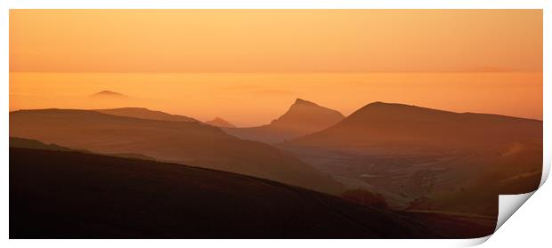 Towards Chrome Hill, Peak District, dawn Print by geoff shoults